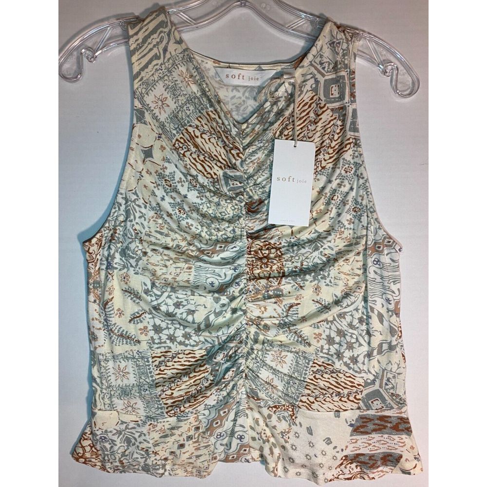 Joie Tank Top Size Large Lightweight Soft‎ Ruched Spring Summer Shirt Blouse New